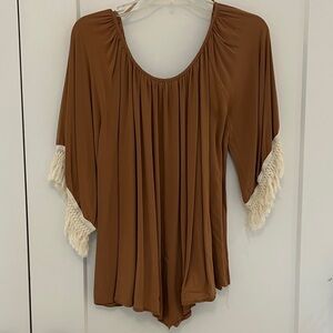 Ya Los Angeles Brown Tunic with Cream Accents